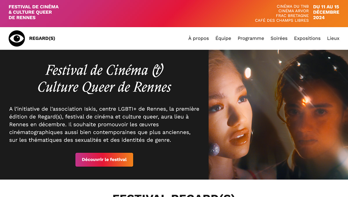 Capture d'écran du site Regard(s).